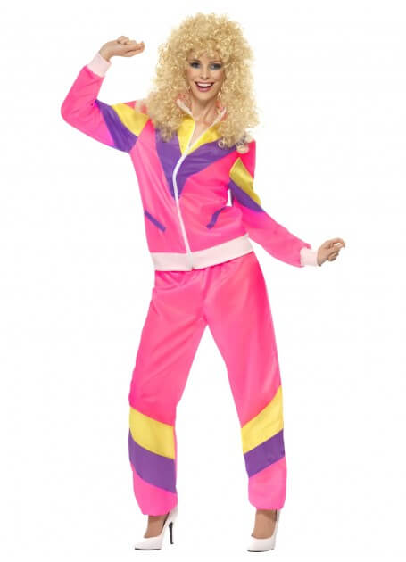 80's Pink Shell Suit Costume Tracksuit - Abracadabra Fancy Dress