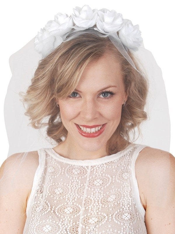 Veil White with White Flowers