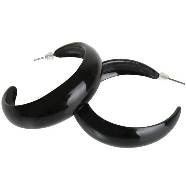 Hoop Pierced Black Earrings