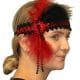 Flapper Headpiece Deluxe Red and Black