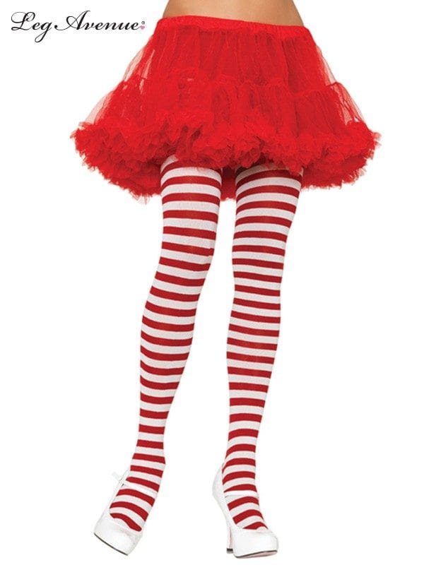 Red and White Striped Tights