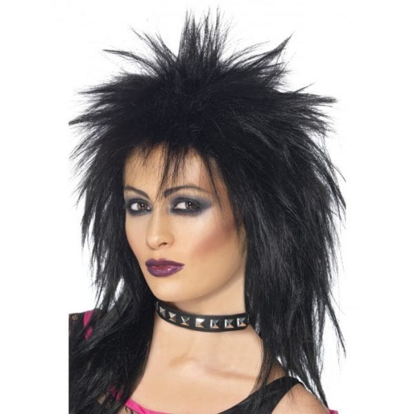 Black Mullet Rock Diva Wig