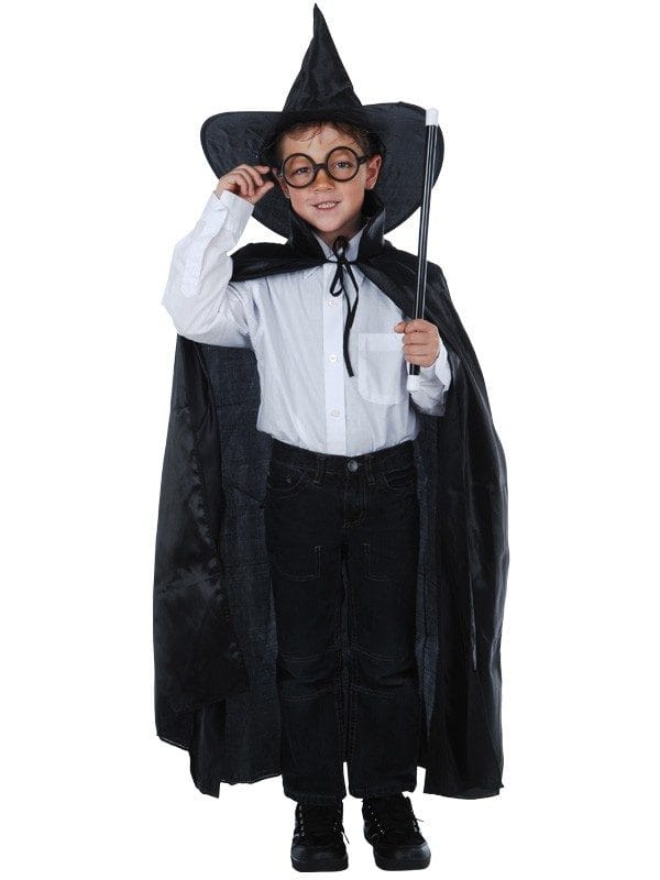 Wizard Set - Cape,Hat, Wand & Glasses Child