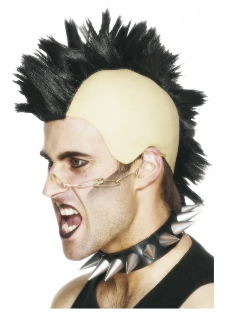 Mohican Punk Mohawk Wig Black Goth Punk Rock