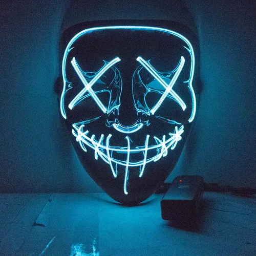 Purge Mask White Light Up Glow In The Dark - image Mask-The-White-Purge on https://www.abracadabrafancydress.com.au