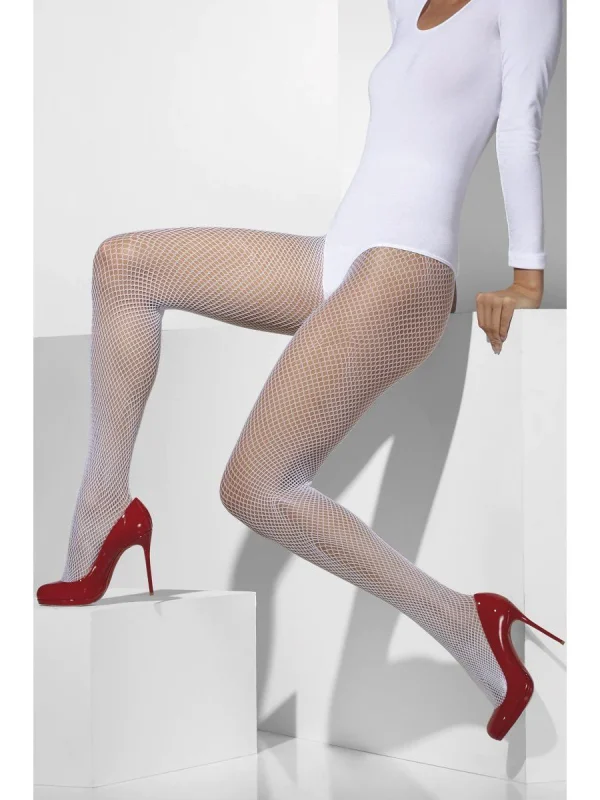 White Fishnet Pantyhose - image  on https://www.abracadabrafancydress.com.au