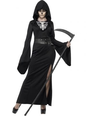 Lady Grim Reaper Costume Halloween Skeleton Horror Fancy Dress Day Dead Small and Medium Size - image Lady-Reaper-Costume-300x400 on https://www.abracadabrafancydress.com.au