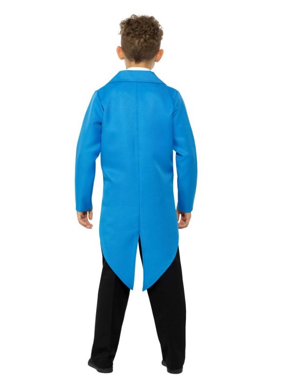 Child Blue Tailcoat Prince Ringmaster Magician Tails Jacket Dress Up Costume