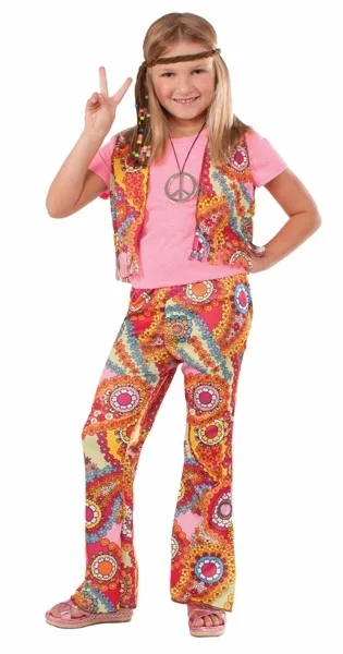 Hippie Girl Hippy Flower Child 1960 s 60s 1970s Costume Child Groovy Fancy Dress Abracadabra Fancy Dress