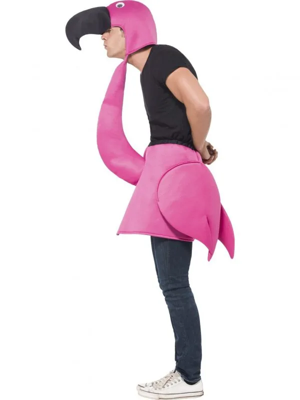 Flamingo Costume Pink Bird Animal Zoo Stag Night Buck's Fancy Dress Party Adult