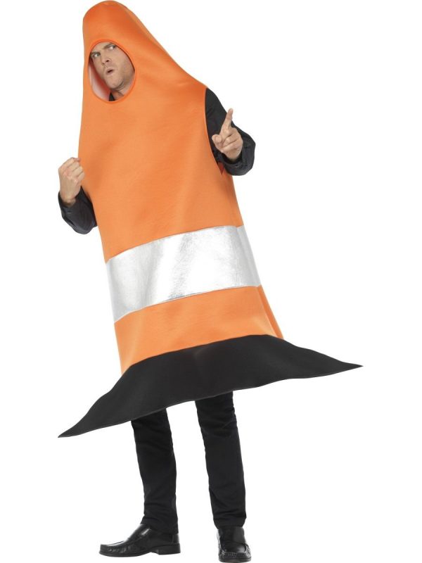 Traffic Cone Costume Joke Comedy Road Safety Orange Witches Hat Cars Dress Up