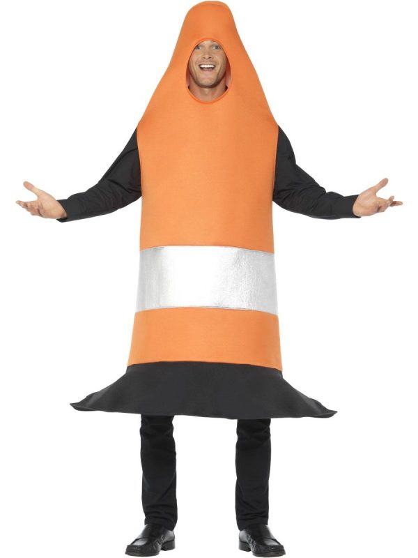 Traffic Cone Costume Joke Comedy Road Safety Orange Witches Hat Cars Dress Up