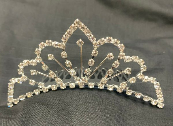 Tiara Silver Medium Princess Tiara Wedding Bridal Prom Rhinestone Crystal Crown Headband Costume