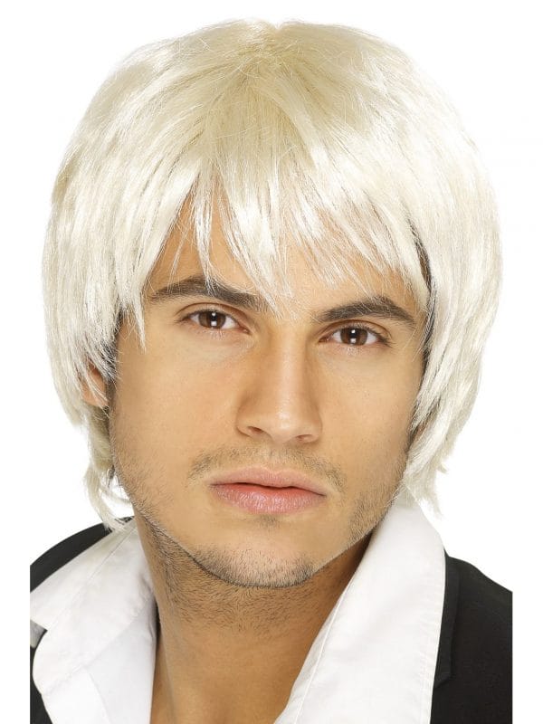 Blonde Boy Band Short Wig Music Pop Star 60s 70s 80s 90s Pretty Boy