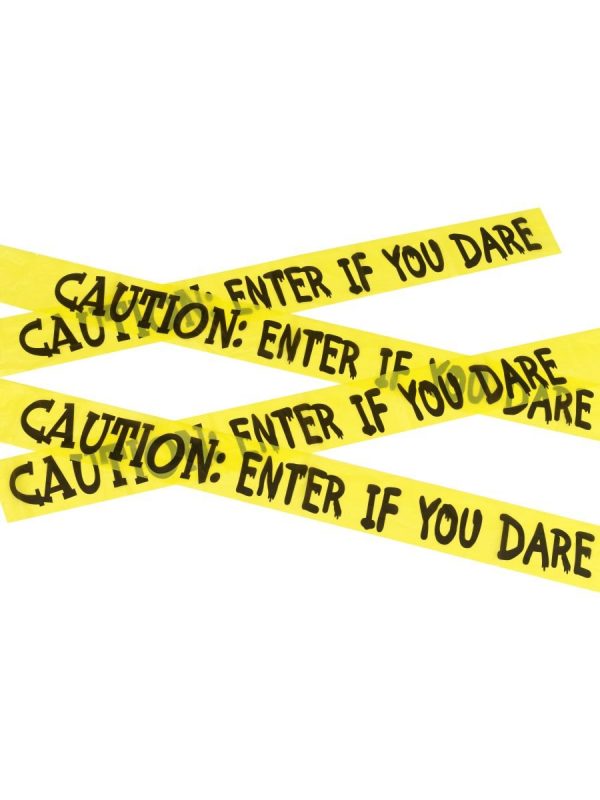 Caution Enter If You Dare Tape Yellow & Black Halloween 6m Tape Decoration Party