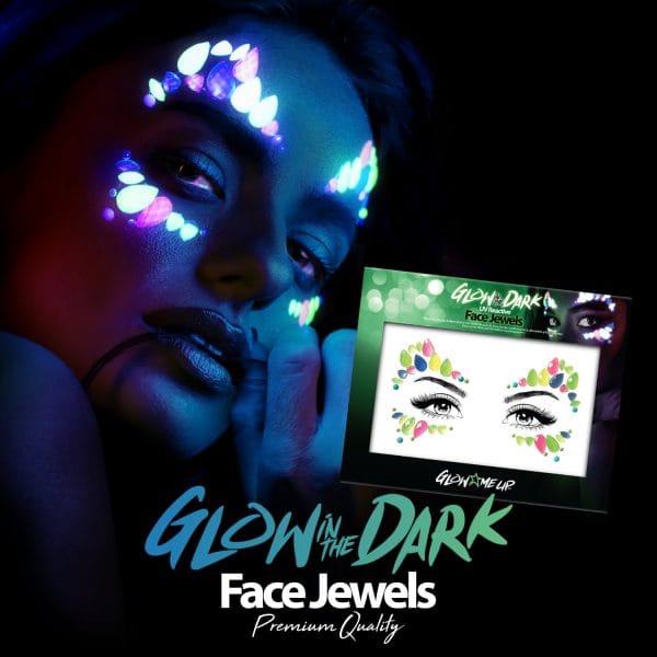 Face Jewels Glow In The Dark UV Rhinestone Gems Body Stickers Festival