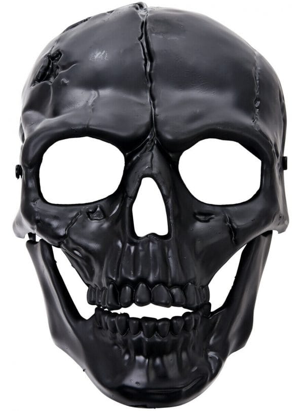 Hard Full Face Skull Mask Black Skeleton Halloween