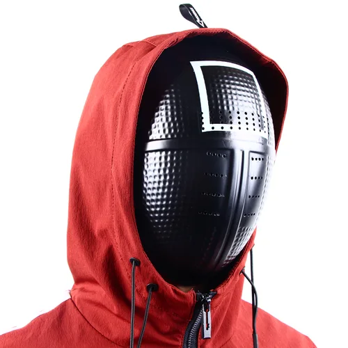 Plastic Squid Game - Square Mask Round Six Face Mask Cosplay Horror Game - image X-SGM-PS-1 on https://www.abracadabrafancydress.com.au