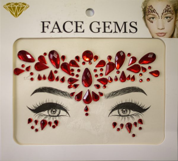 Diamante Rhinestone Face Jewels Glitter Stickers - Red Face Jewels - image BS18-600x542 on https://www.abracadabrafancydress.com.au