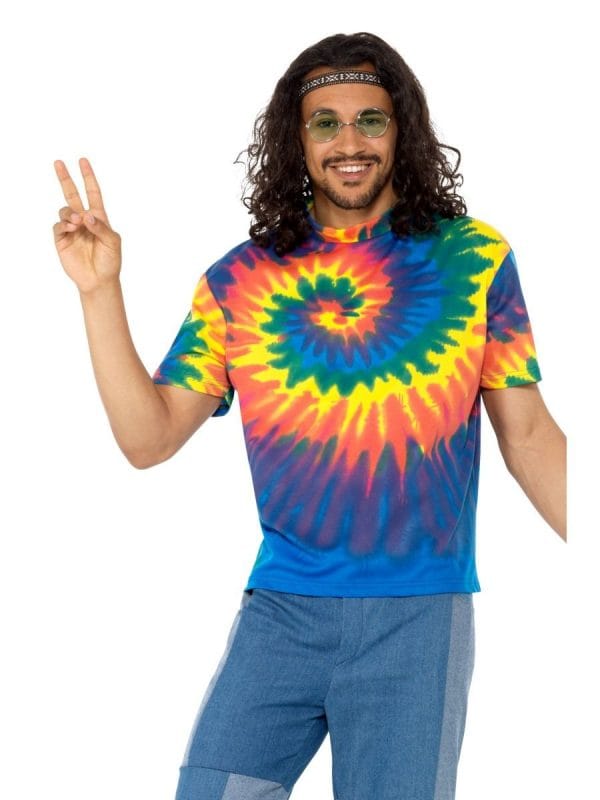 1960s Tie Dye T-Shirt Adults Hippie Hippy Fancy Dress 60s 70s Woodstock - image 47207-600x800 on https://www.abracadabrafancydress.com.au