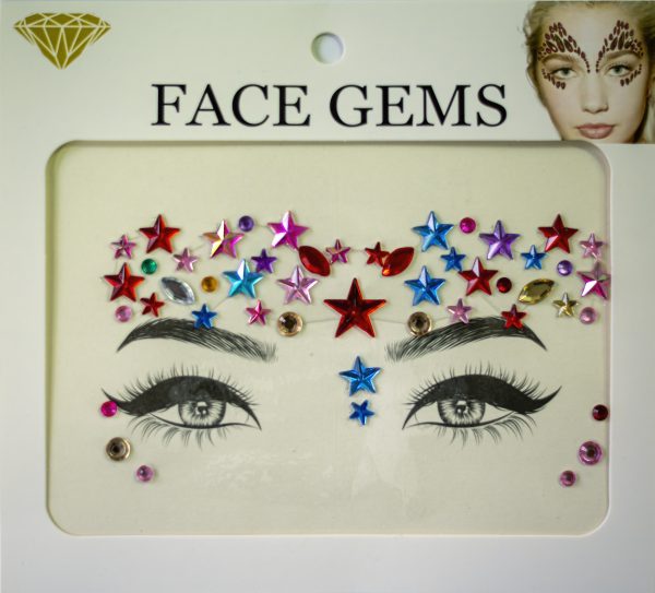 Diamante Rhinestone Face Jewels Glitter Stickers - Multi Coloured Face Jewels - image BS19-600x543 on https://www.abracadabrafancydress.com.au