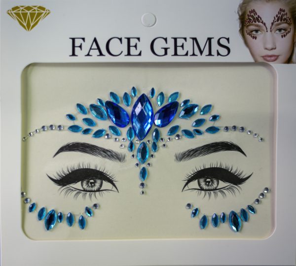 Diamante Rhinestone Face Jewels Glitter Stickers - Blue Face Jewels - image BS20-600x540 on https://www.abracadabrafancydress.com.au