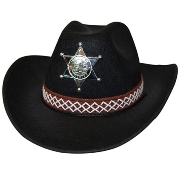 Sheriff Cowboy Black Hat - image HTCB3828-600x600 on https://www.abracadabrafancydress.com.au