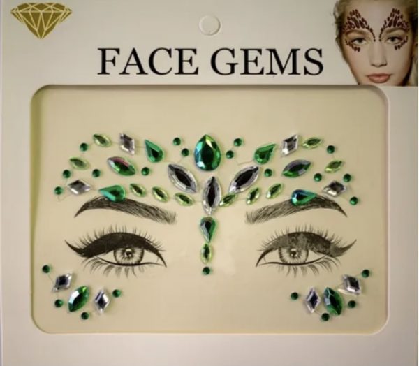 Diamante Rhinestone Face Jewels Glitter Stickers - Green And Silver Coloured Face Jewels - image IMG_3888-600x524 on https://www.abracadabrafancydress.com.au