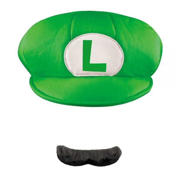 Luigi Hat And Moustache Super Mario Brothers Adult Cosplay Anime - image 73782-600x600 on https://www.abracadabrafancydress.com.au