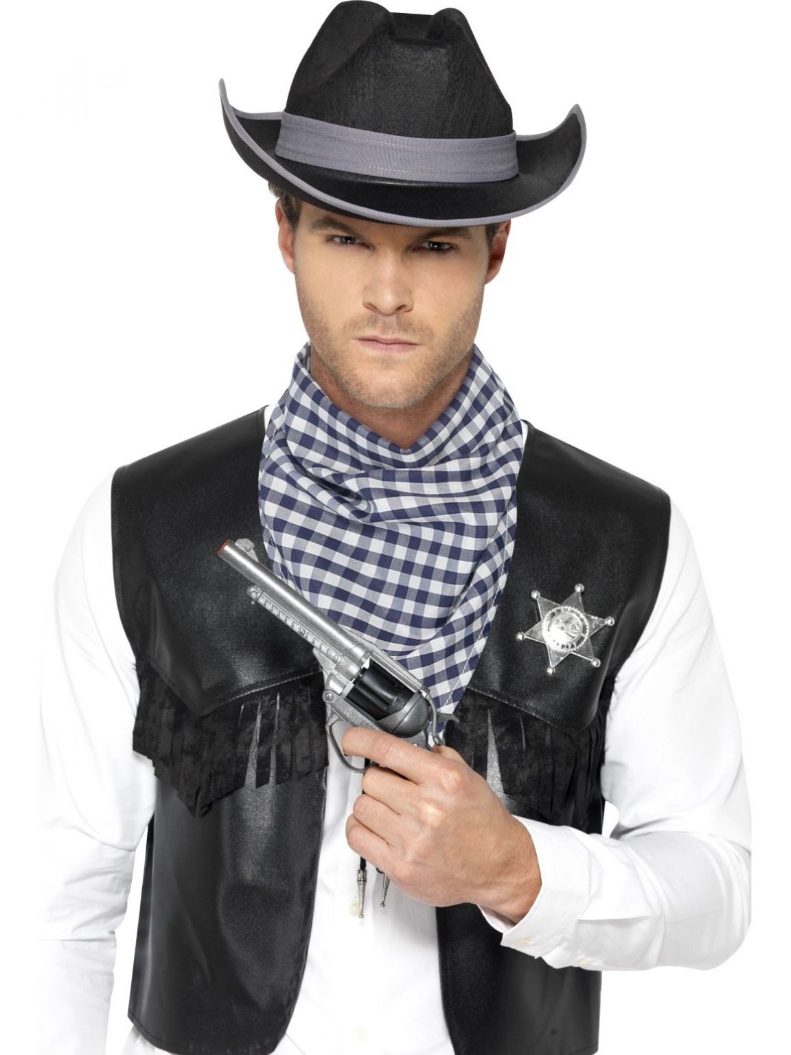 Wild West Cowboy Western Vest Hat Badge & Neckscarf – Abracadabra Fancy ...