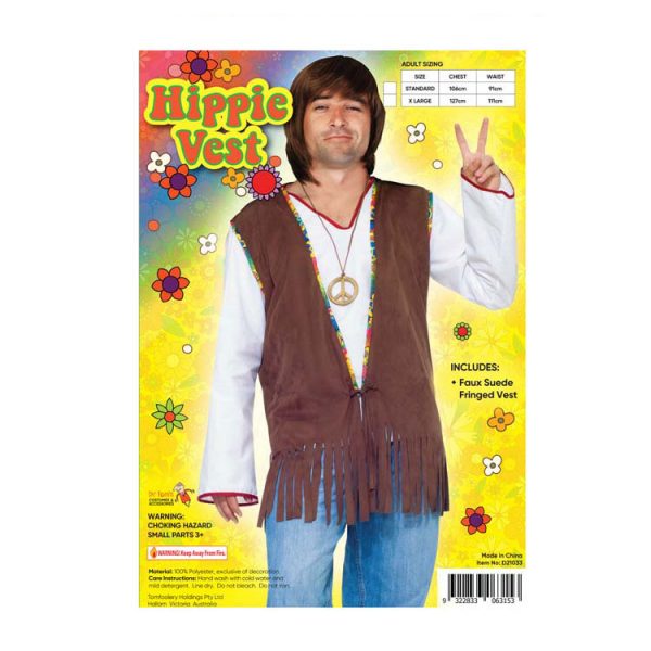 Mens Hippie Vest Costume Hippy Retro 60s 70s Woodstock - image D21033@1-600x600 on https://www.abracadabrafancydress.com.au