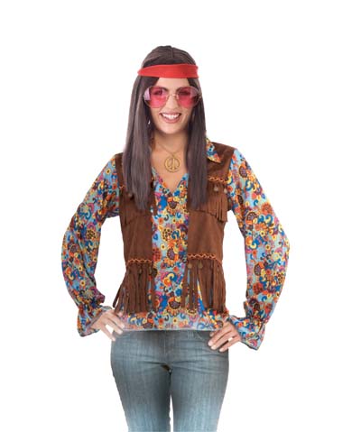 Groovy Hippie Shirt with Attached Vest Hippy Retro 60s 70s Woodstock ...