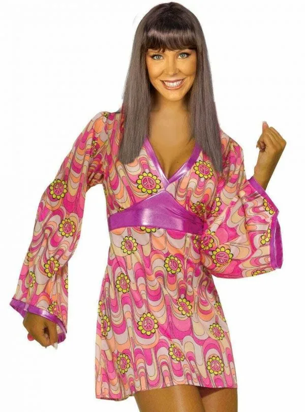 Hippie Costume Flower Power 60s 70s Go Go Retro Hippy Disco Dress Woodstock - image s-l1600-1-600x811 on https://www.abracadabrafancydress.com.au