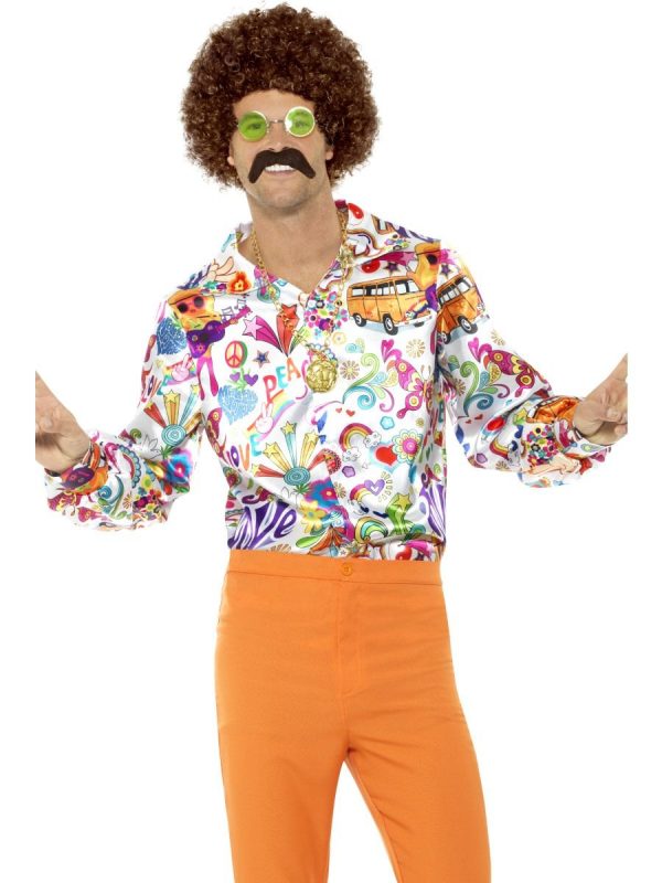 1960s Groovy Shirt Adults Hippie Hippy 60s 70s Woodstock Retro Disco - image 44910-600x800 on https://www.abracadabrafancydress.com.au