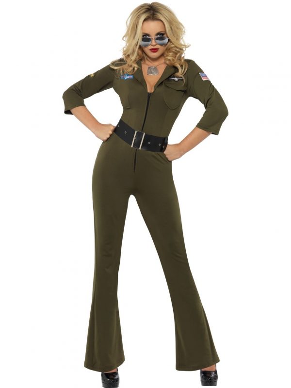 Top Gun Costume Jumpsuit 1980s 80s Military Ladies Pilot Aviator - image 32811_0-600x800 on https://www.abracadabrafancydress.com.au