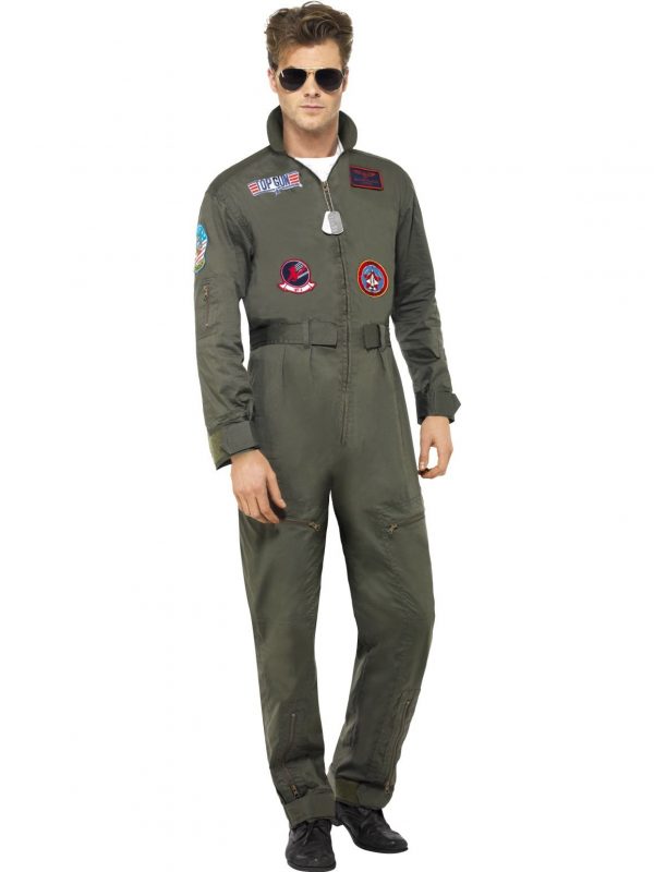 Deluxe Top Gun Costume Jumpsuit Tags Glasses Licensed 80s Aviator Flight Pilot - image 26855-600x800 on https://www.abracadabrafancydress.com.au