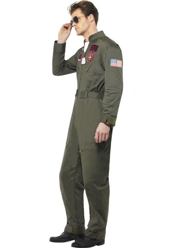 Deluxe Top Gun Costume Jumpsuit Tags Glasses Licensed 80s Aviator Flight Pilot - image 26855_1-600x800 on https://www.abracadabrafancydress.com.au