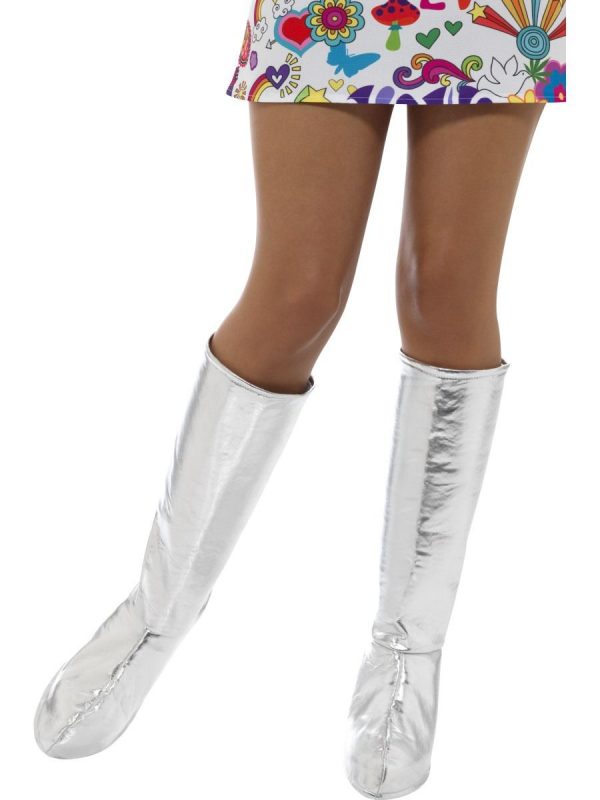 Boot Covers Silver Go Go GoGo Disco Hippie Hippy 60s 70s Space - image 43068-600x800 on https://www.abracadabrafancydress.com.au