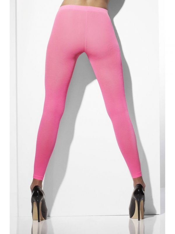 Neon Pink Opaque Footless Tights Stockings - image 42719_0-600x800 on https://www.abracadabrafancydress.com.au