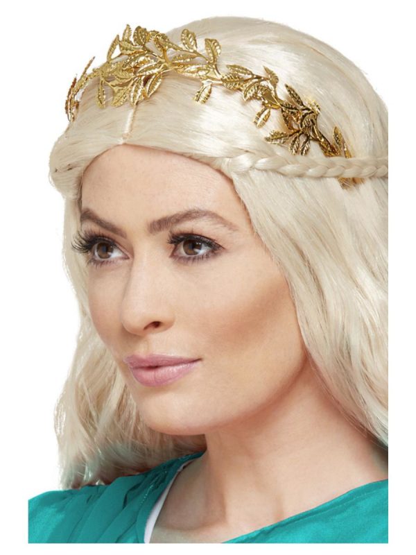 Grecian Gold Leaf Wreath Roman Headband Crown Egyptian Greek Caesar - image 72113-600x800 on https://www.abracadabrafancydress.com.au