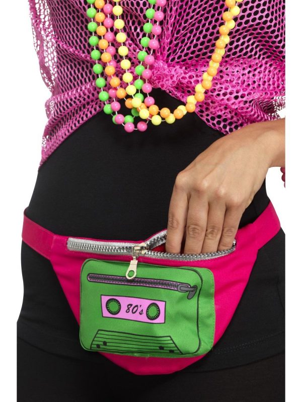 80s Neon Iridescent Bum Bag Fanny Pack Travel Waist Money Belt Costume Accessory - image 44650-600x800 on https://www.abracadabrafancydress.com.au