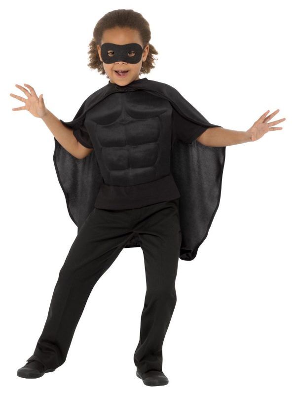 Child Muscle Chest Top Black Vest Superhero Hero Girls Boys Costume Accessory - image 41167-600x800 on https://www.abracadabrafancydress.com.au