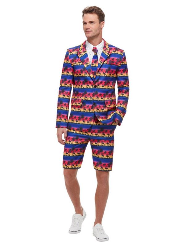 Sunset Flamingo Adult Male Stand Out Suit Summer Beach Tropical Costume Shorts - image 51037-600x800 on https://www.abracadabrafancydress.com.au