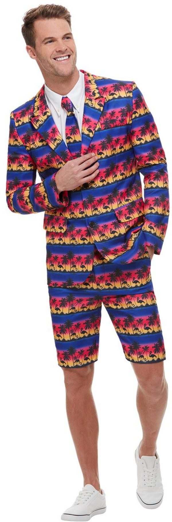 Sunset Flamingo Adult Male Stand Out Suit Summer Beach Tropical Costume Shorts - image 51037_1-600x1818 on https://www.abracadabrafancydress.com.au