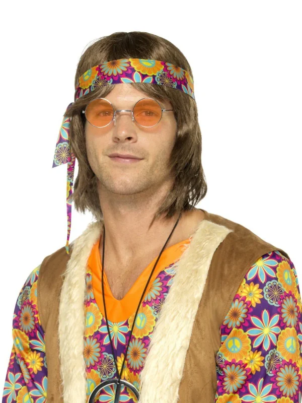 Lennon Glasses Orange Round Lenses Hippy Hippie Beatles - image  on https://www.abracadabrafancydress.com.au