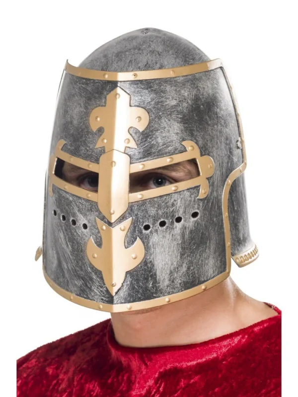 Medieval Crusader Helmet Templar Knight Gladiator English Soldier Warrior Soldier Centurion Armour - image  on https://www.abracadabrafancydress.com.au