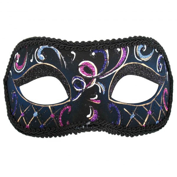 Navy Blue Pink Face Eye Mask Venetian Masquerade Ball - image nd4328_1-1-600x600 on https://www.abracadabrafancydress.com.au