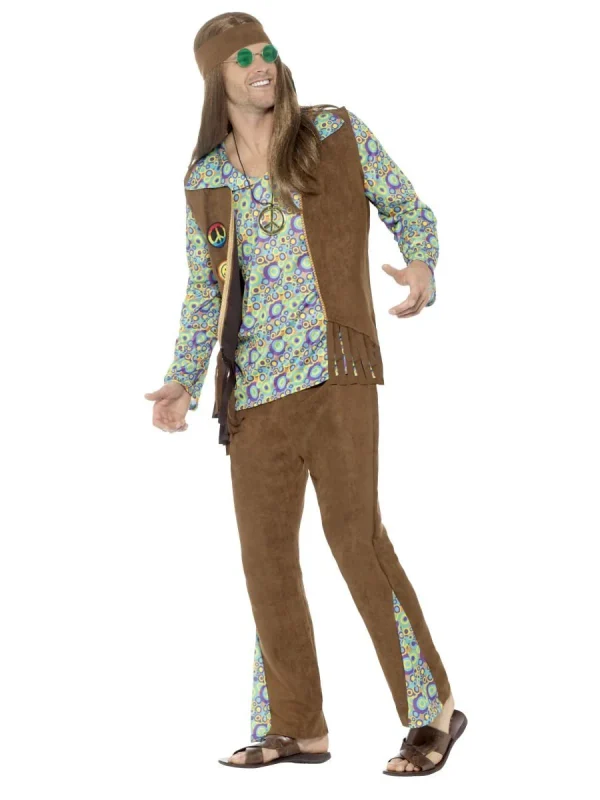 60s Hippie Costume Mens Hippy Retro 70s Disco Fancy Dress Woodstock Groovy - image  on https://www.abracadabrafancydress.com.au