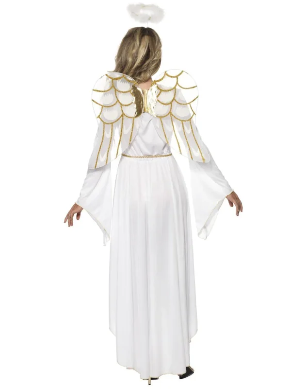 Angel Costume White Dress Christmas Fancy Dress Halo Wings Nativity Heaven - image  on https://www.abracadabrafancydress.com.au