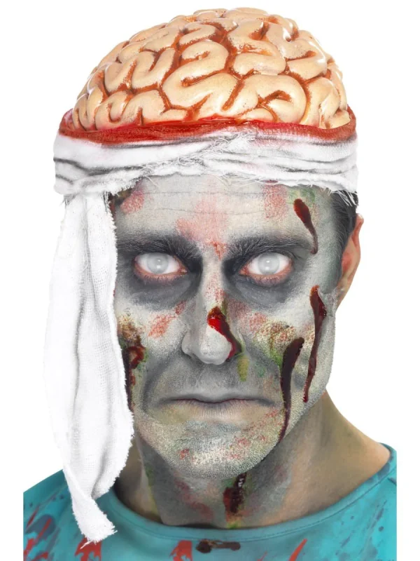 Bandage Brain Hat Head Topper Zombie Halloween Horror Bloody - image  on https://www.abracadabrafancydress.com.au